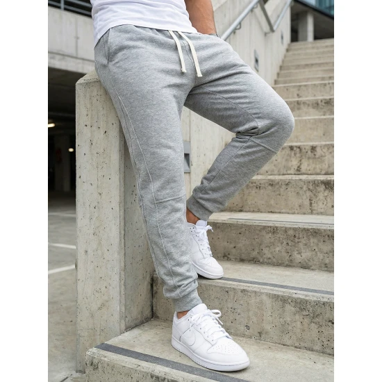 Vyriškos pilkos spalvos kelnės Base Laisvalaikio kelnės