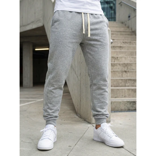 Vyriškos pilkos spalvos kelnės Base Laisvalaikio kelnės