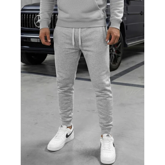 Vyriškos šviesiai pilkos laisvalaikio kelnės Sergo Laisvalaikio kelnės