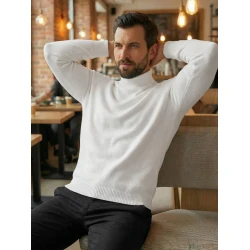Meeste valge kõrge kaelusega džemper Melba