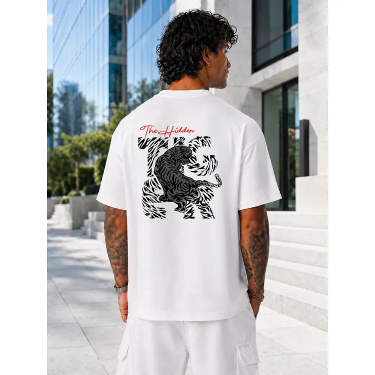 Hiddenin valkoinen miesten oversize-paita