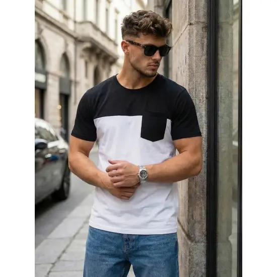 Vyriški balti/juodi marškinėliai Billy Marškinėliai
