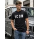 Vyriški juodi marškinėliai Icon Marškinėliai su užrašais