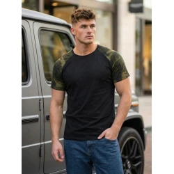 Vyriški juodi/kamufliažiniai marškinėliai Arnol