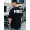Vyriški juodi marškinėliai Patron Marškinėliai su užrašais