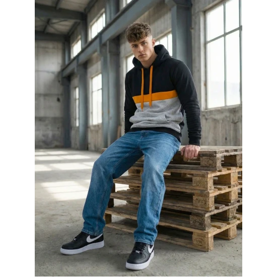 Vyriškas juodas džemperis Ovil Vyriški džemperiai su gobtuvu