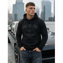 Juodas džemperis su gobtuvu Brooklyn