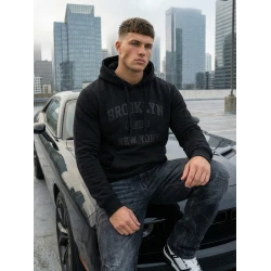 Juodas džemperis su gobtuvu Brooklyn