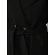 Moteriškas ilgas juodas paltas su diržu Korel
