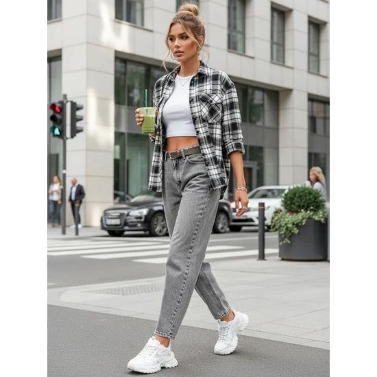 Moteriški pilkos spalvos džinsai Madrid Kelnės