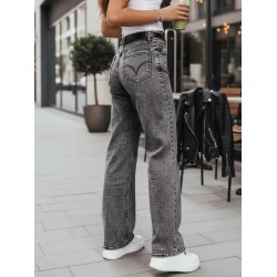 Moteriški plačių klešnių juodi džinsai Adel