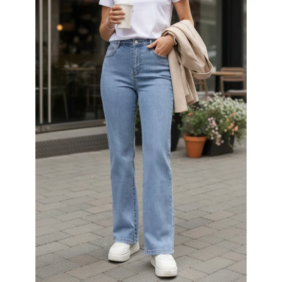 Moteriški mėlyni džinsai Lili Džinsai ir Jogeriai