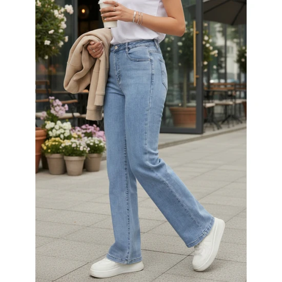 Moteriški mėlyni džinsai Lili Džinsai ir Jogeriai