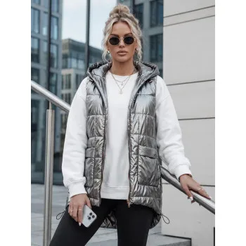 Женский серый блестящий жилет Jess