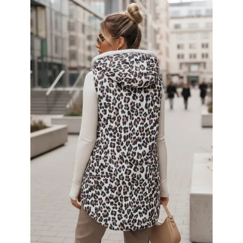 Moteriška balta leopardo rašto liemenė Elmera Moteriškos liemenės
