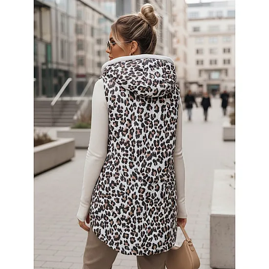 Moteriška balta leopardo rašto liemenė Elmera Moteriškos liemenės