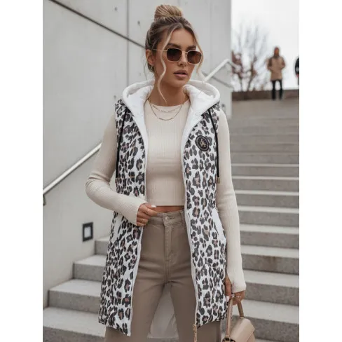 Moteriška balta leopardo rašto liemenė Elmera Moteriškos liemenės