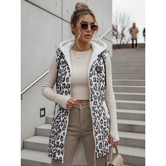 Moteriška balta leopardo rašto liemenė Elmera Moteriškos liemenės
