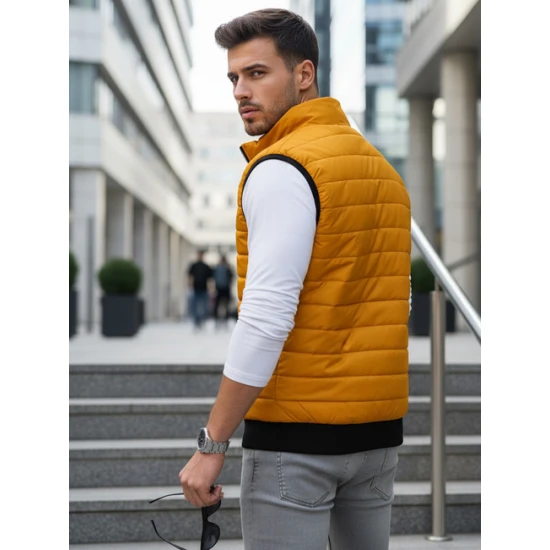 Dygsniuota vyriška geltona liemenė Lider Liemenės