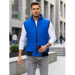 Dygsniuota vyriška mėlyna liemenė Lider