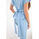 Moteriškas mėlynas komplektas plačiomis kelnėmis Floren Moteriški komplektai