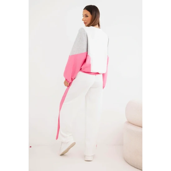 Moteriškas dviejų spalvų laisvalaikio komplektas su rožiniu intarpu Gabi Moteriški komplektai