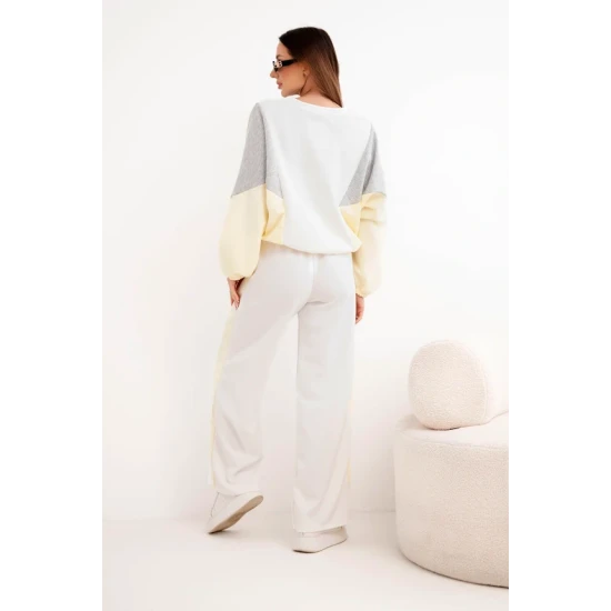 Moteriškas dviejų spalvų laisvalaikio komplektas su geltonu intarpu Gabi Moteriški komplektai