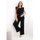 Moteriškas juodas klostuotas komplektas Nici Moteriški komplektai