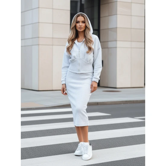 Moteriškas pilkas laisvalaikio komplektas Misti Moteriški komplektai