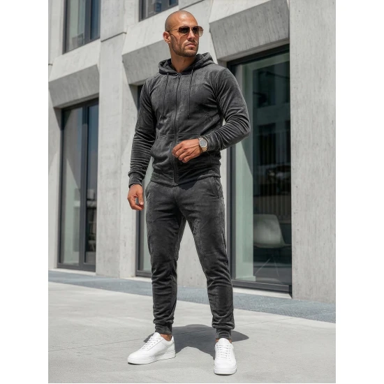 Pilkas vyriškas veliūrinis komplektas Silk JS/8C1169/29 Premium