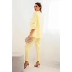 Elegantiškas moteriškas šviesiai geltonos spalvos komplektas Silva