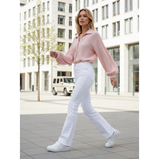 Moteriški muslino rožiniai marškiniai Musline Moteriški marškiniai