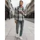 Vyriški juodi/balti flaneliniai marškiniai Cory Marškiniai