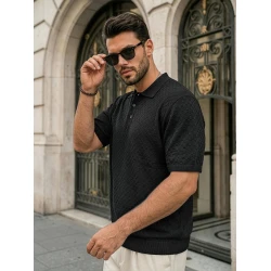 Vyriški juodi polo marškinėliai Style