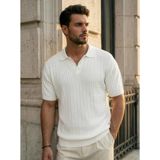 Vyriški balti polo marškinėliai Style POLO marškinėliai