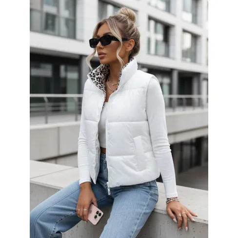 Women's white reversible vest Puff Women's waistcoats