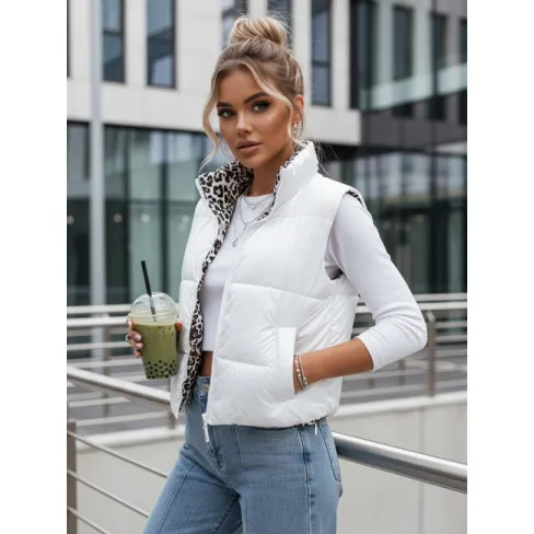 Women's white reversible vest Puff Women's waistcoats