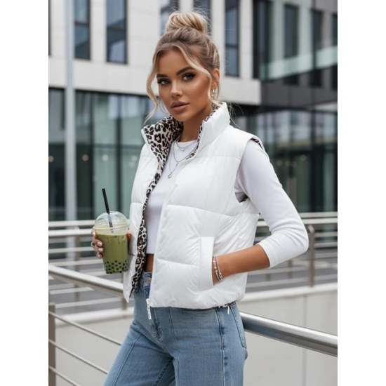 Moteriška balta dvipusė liemenė Puff Moteriškos liemenės