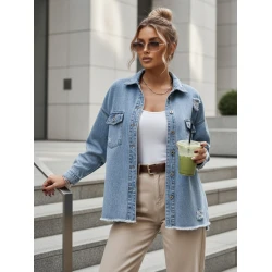 Moteriška mėlyna džinsinė striukė Tona