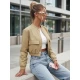 Moteriška pereinamojo sezono šviesiai ruda bomber striukė Keli Moteriškos striukės