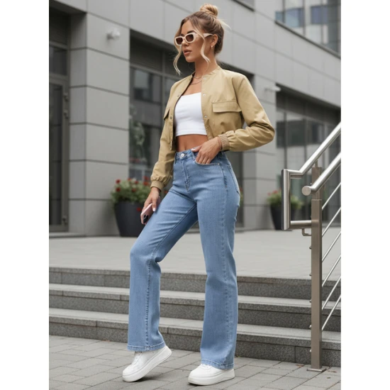 Moteriška pereinamojo sezono šviesiai ruda bomber striukė Keli Moteriškos striukės