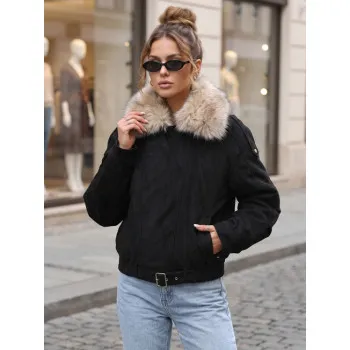 Women’s black jacket with fur trim by Hill
