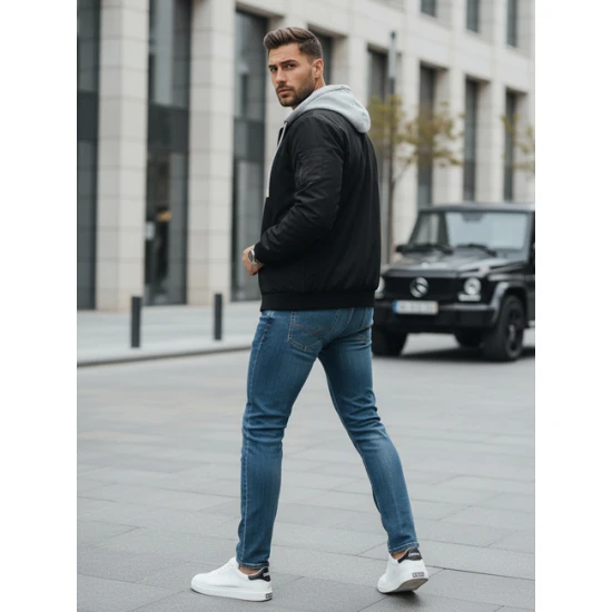 Vyriška juodos spalvos  bomber stiliaus striukė Edmin TX5021