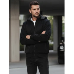 Vyriška dvipusė juoda striukė su gobtuvu Linde