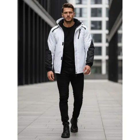 Men's white ski jacket Atlant