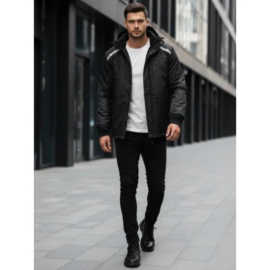 Vyriška juoda slidinėjimo striukė Atlant