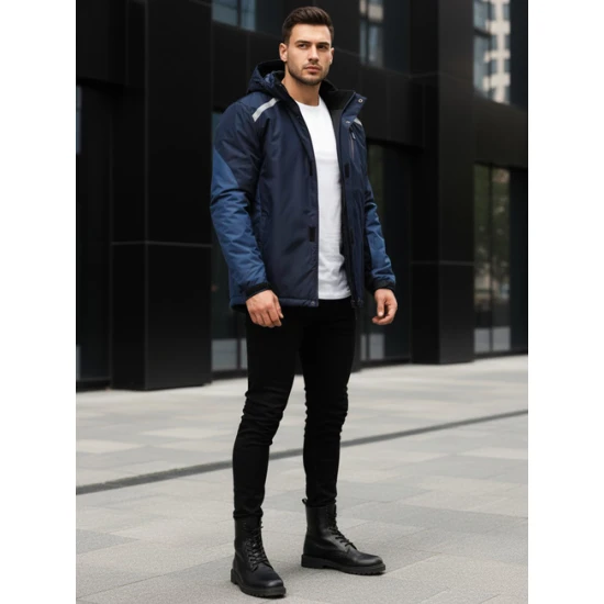 Vyriška tamsiai mėlyna slidinėjimo striukė Atlant