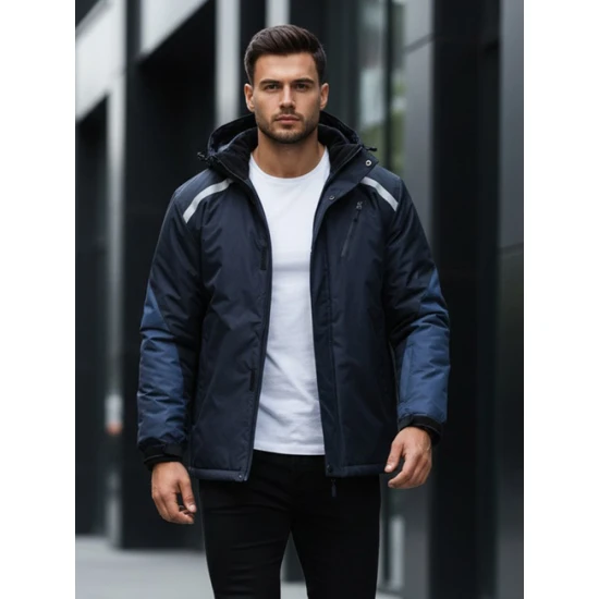 Vyriška tamsiai mėlyna slidinėjimo striukė Atlant