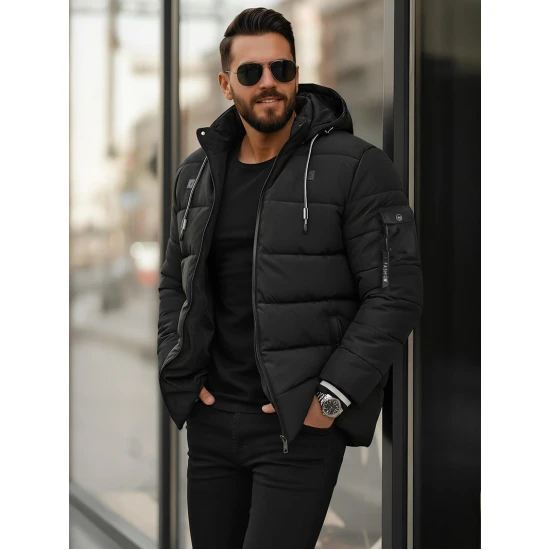 Vyriška juoda žieminė striukė Arte Žieminės striukės