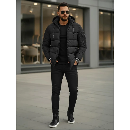 Vyriška juoda žieminė striukė Arte Žieminės striukės